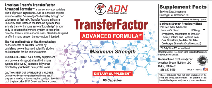 Transfer Factor ingredients